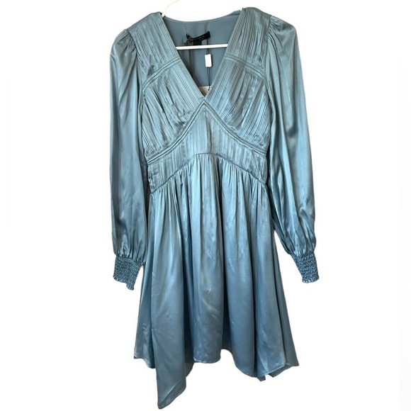 NWT AllSaints Esta Mini Dress in Blue Slate Size 2 - Picture 5 of 14
